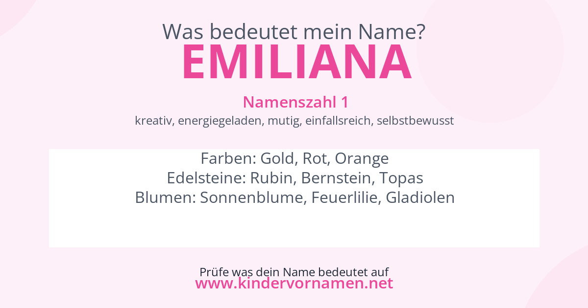 Was bedeutet der Name Emiliana?