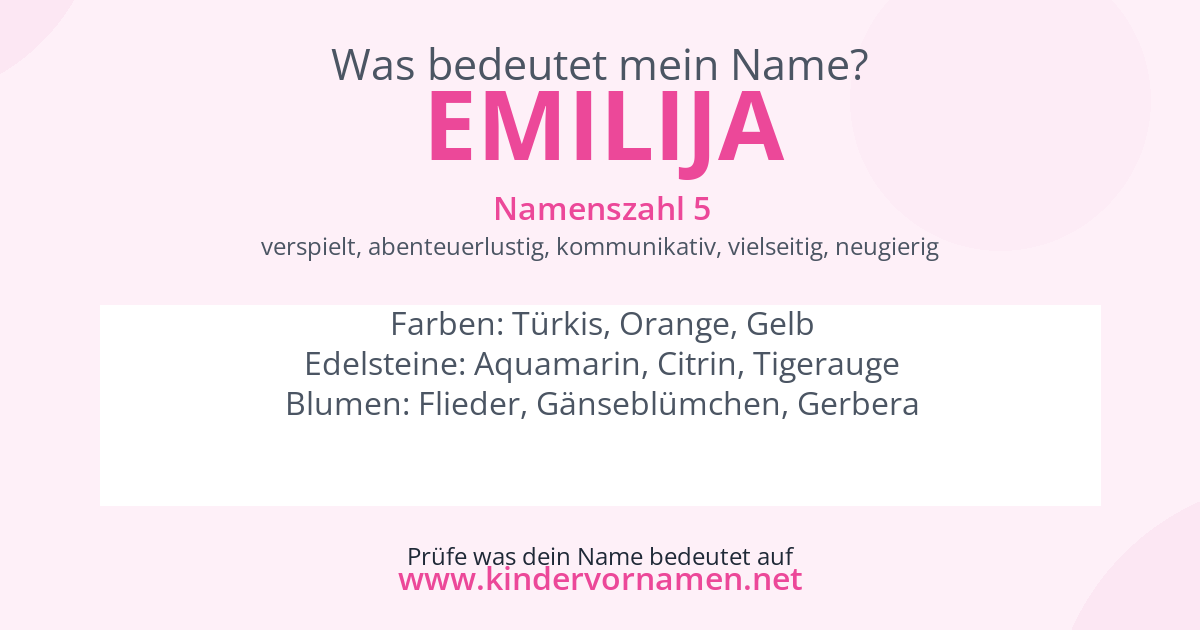Was bedeutet der Name Emilija?