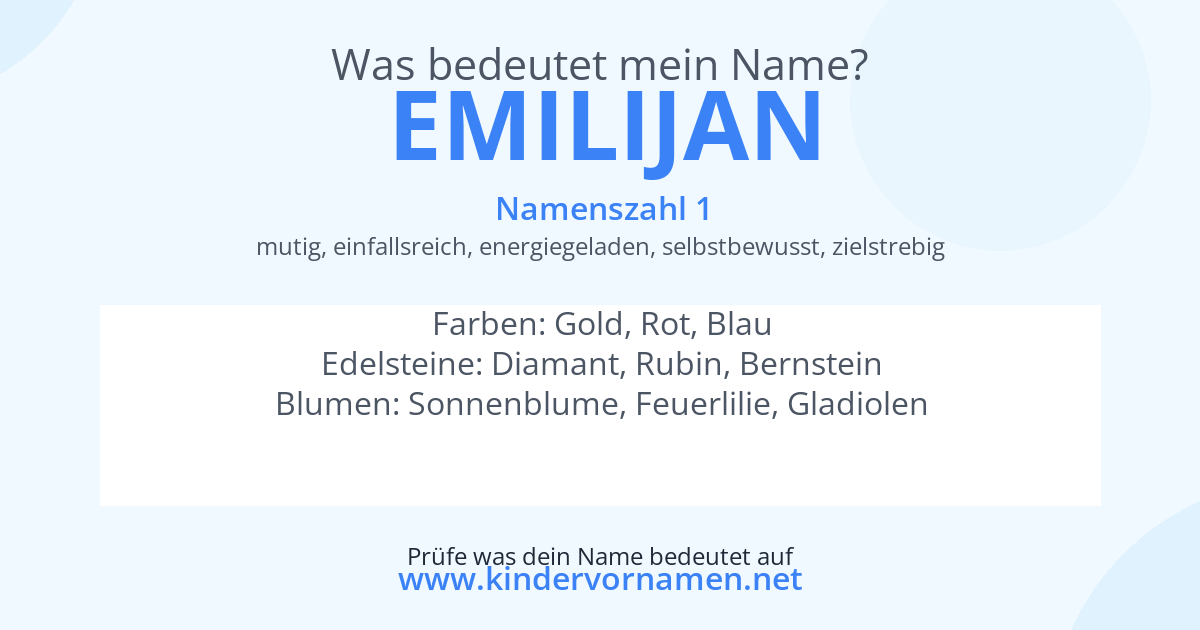 Was bedeutet der Name Emilijan?