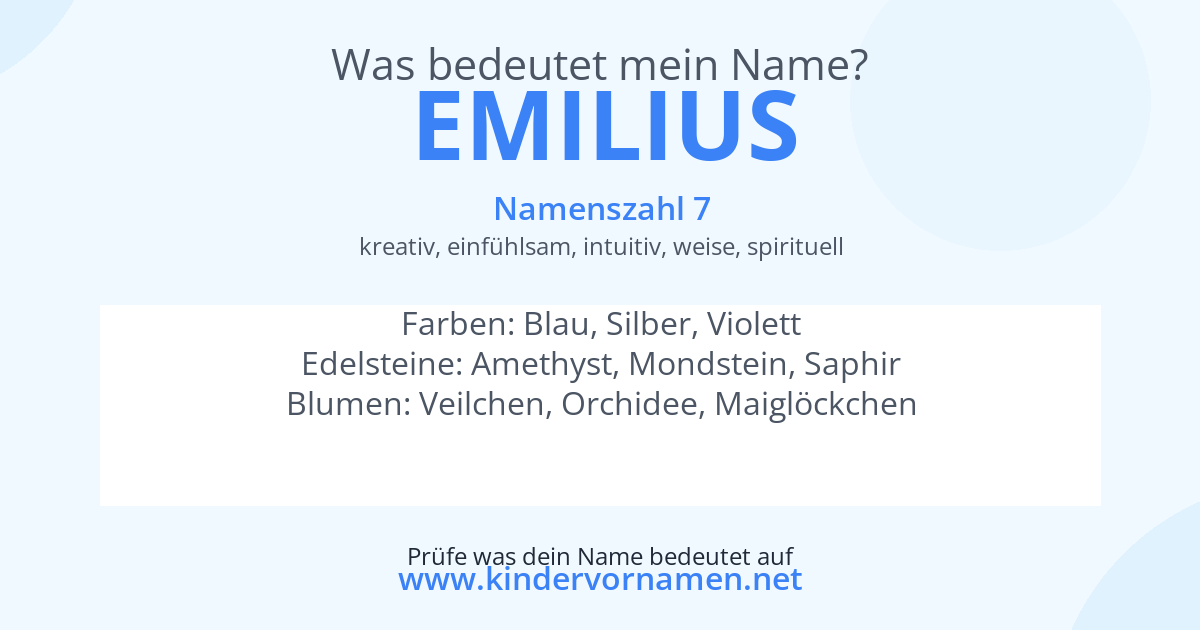 Was bedeutet der Name Emilius?