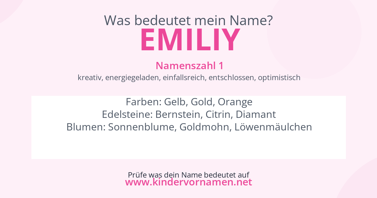 Was bedeutet der Name Emiliy?