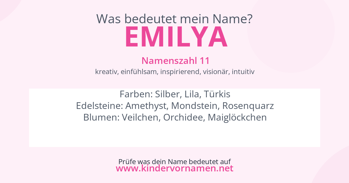 Was bedeutet der Name Emilya?