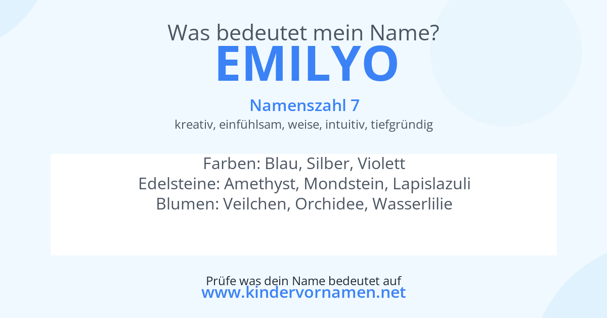 Was bedeutet der Name Emilyo?