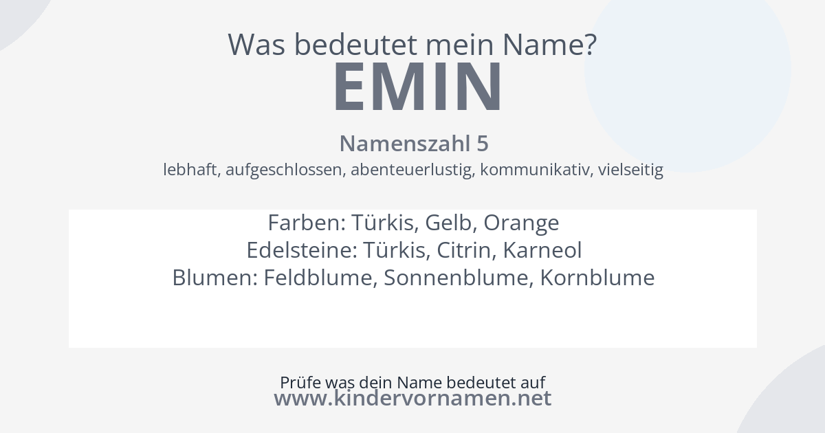 Was bedeutet der Name Emin?