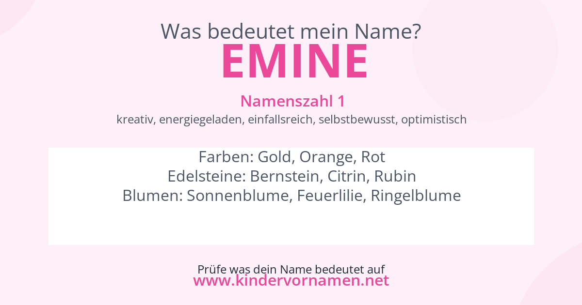 Was bedeutet der Name Emine?