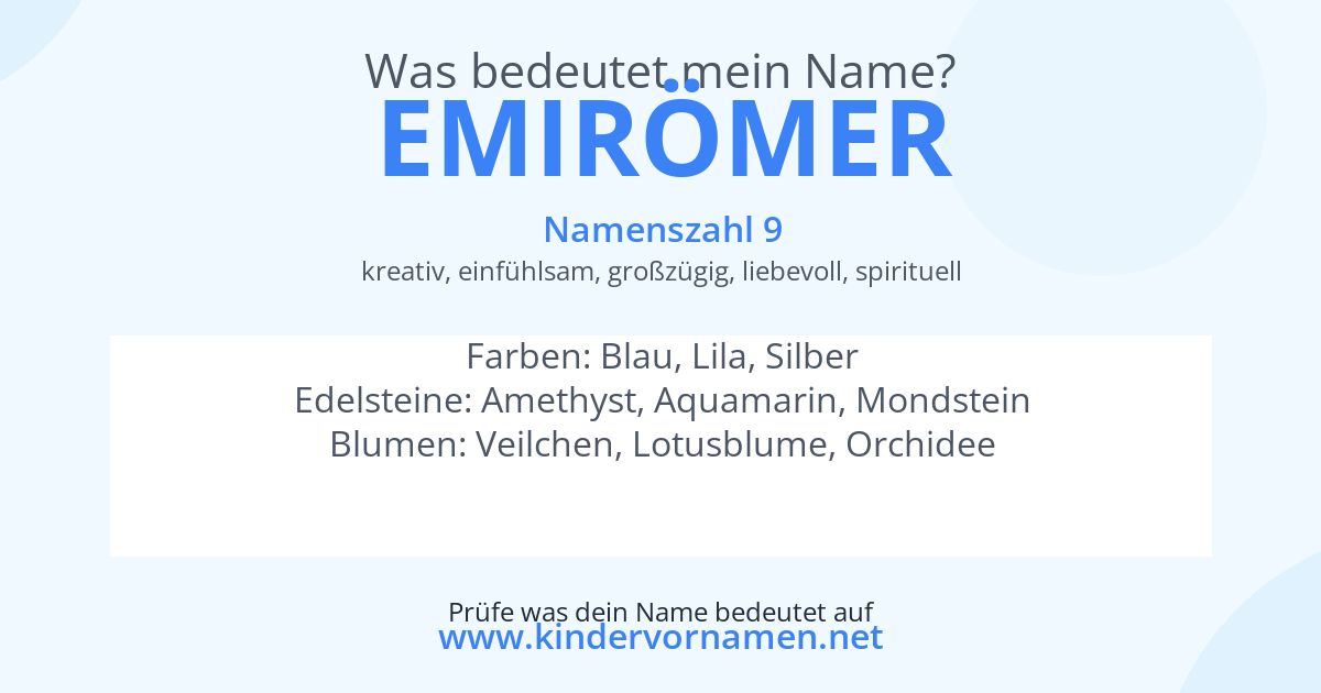 Was bedeutet der Name Emirömer?