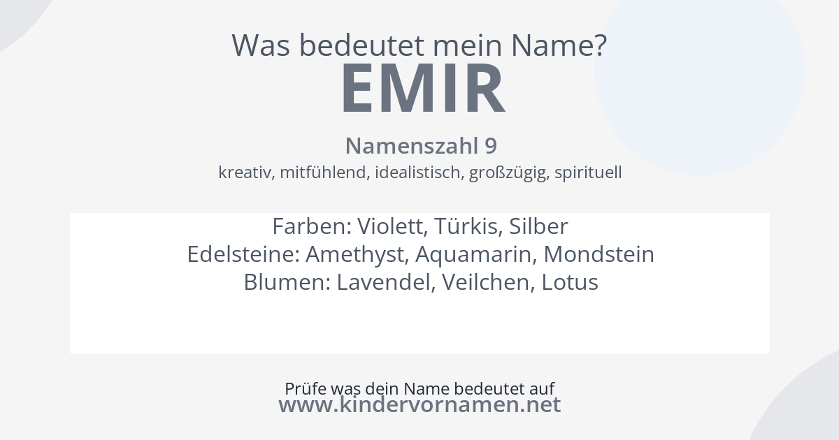 Was bedeutet der Name Emir?