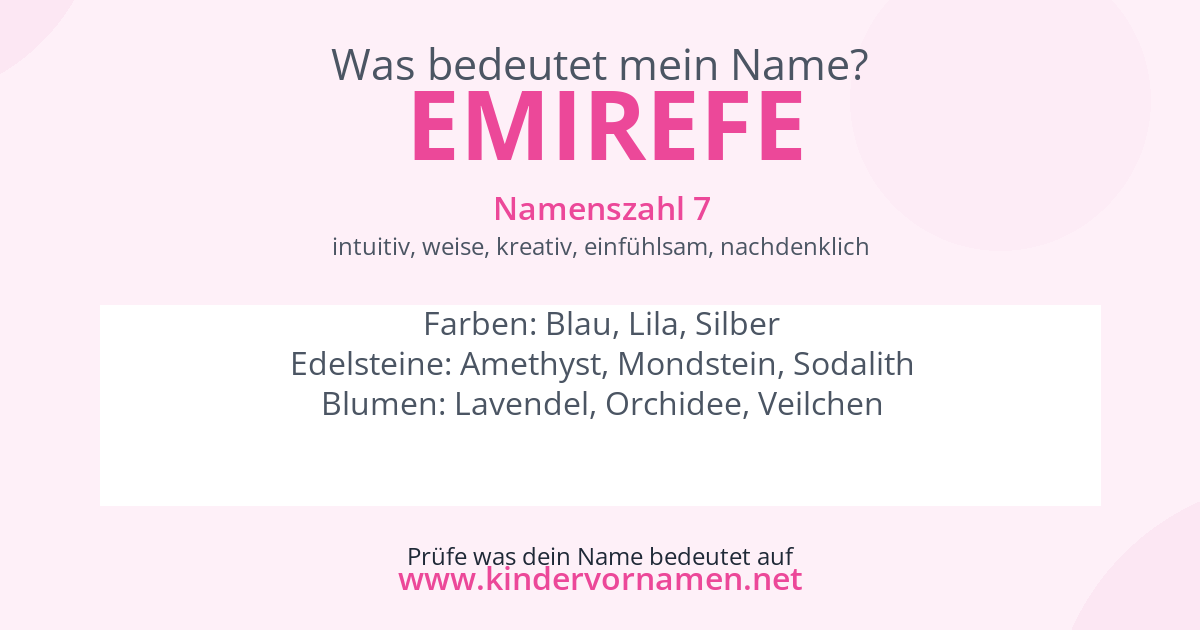 Was bedeutet der Name Emirefe?
