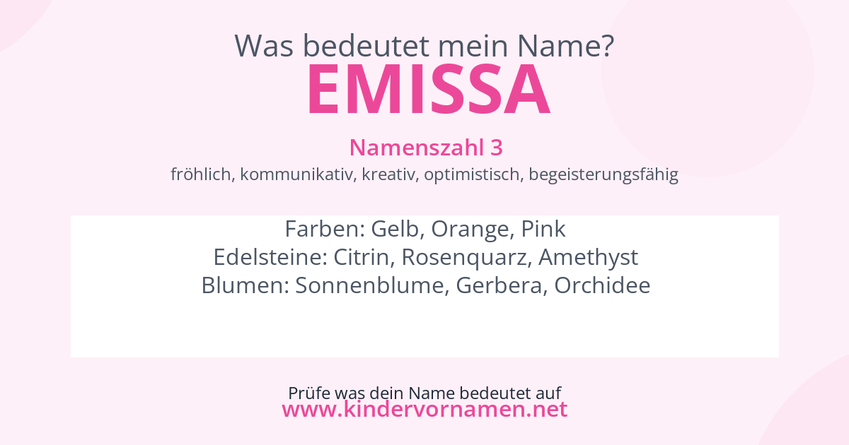 Was bedeutet der Name Emissa?