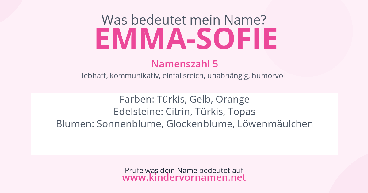Was bedeutet der Name Emma-Sofie?