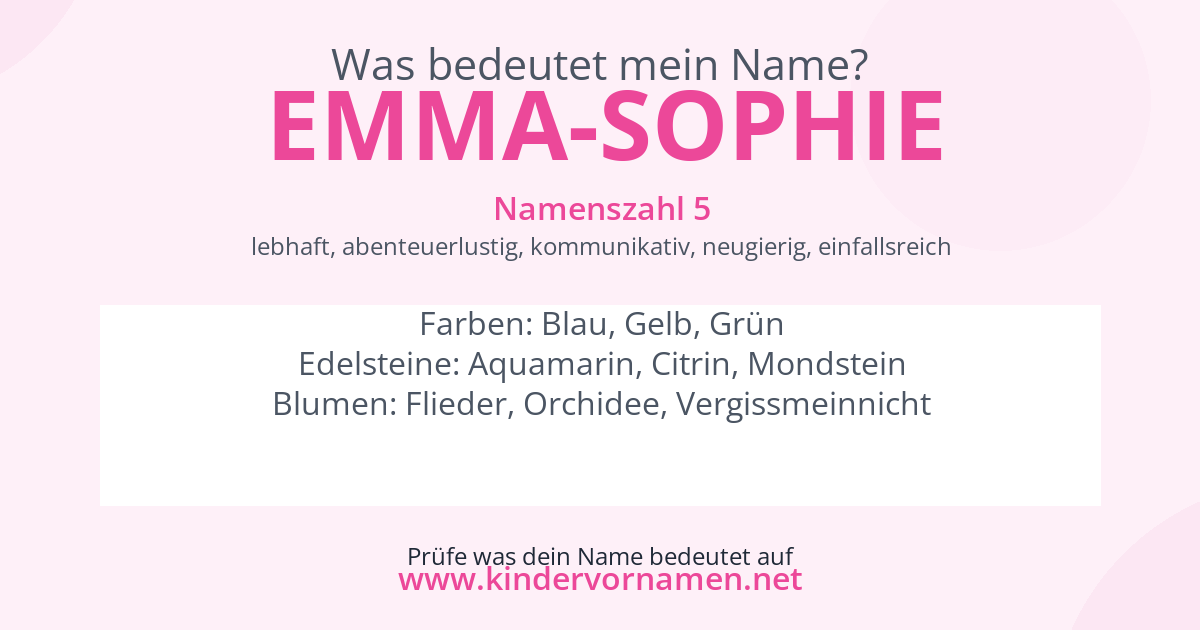 Was bedeutet der Name Emma-Sophie?