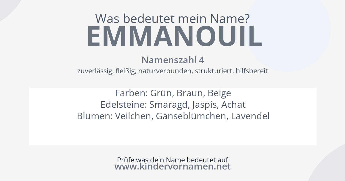 Was bedeutet der Name Emmanouil?