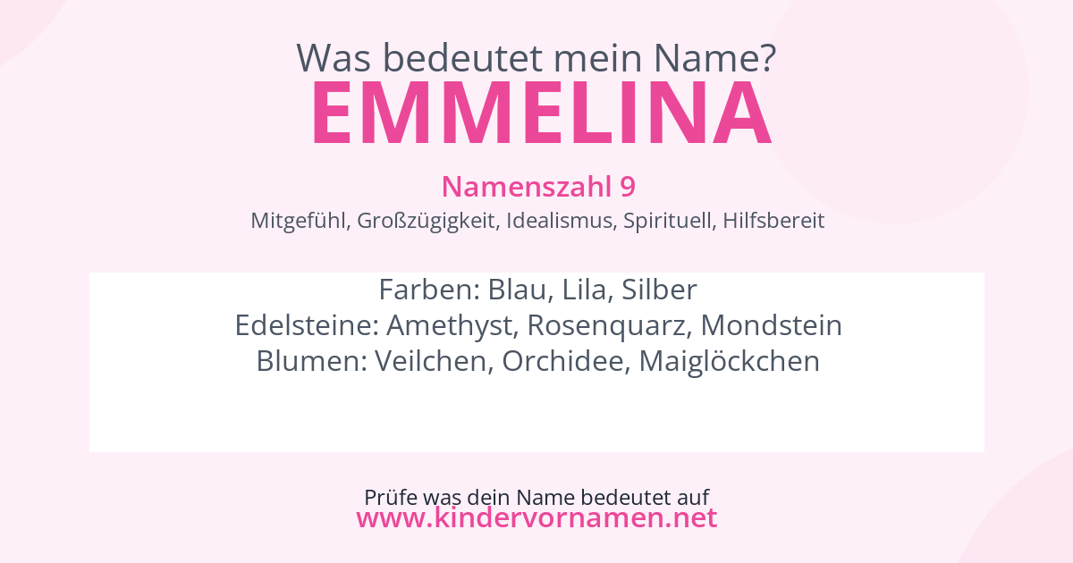 Was bedeutet der Name Emmelina?