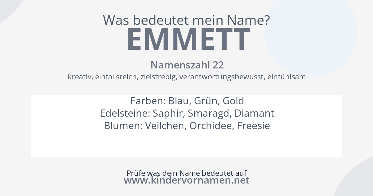 Was bedeutet der Name Emmett?