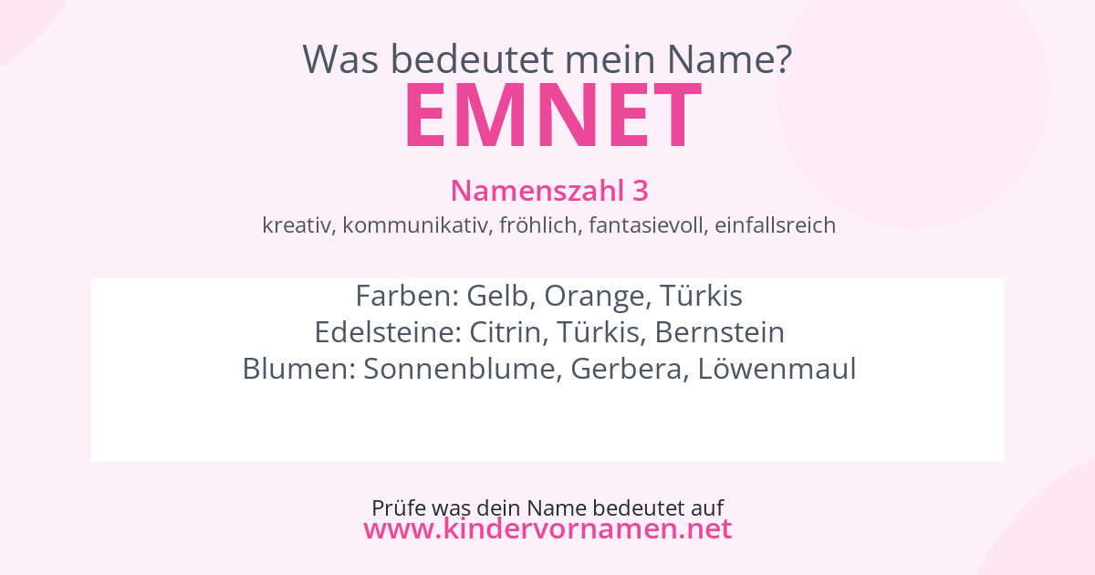 Was bedeutet der Name Emnet?