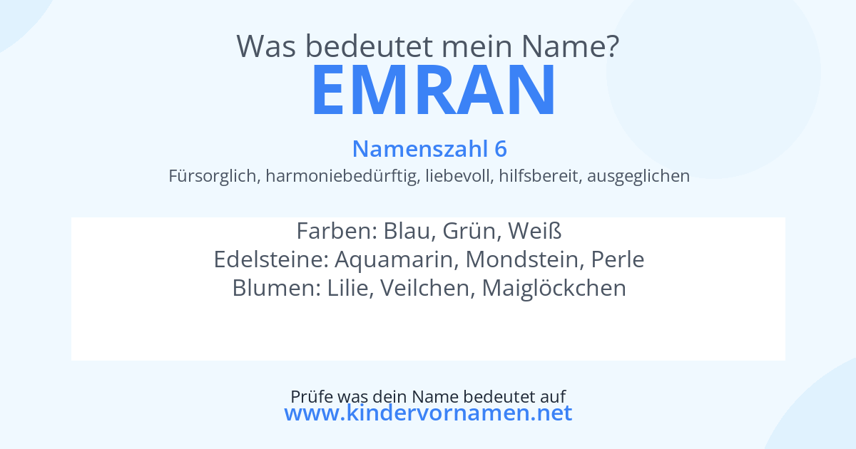 Was bedeutet der Name Emran?
