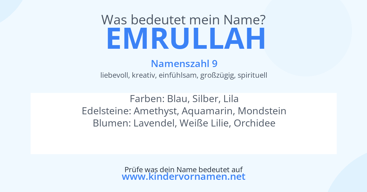 Was bedeutet der Name Emrullah?