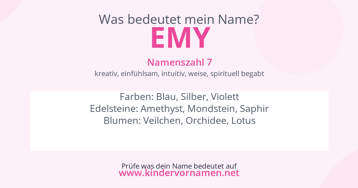 Was bedeutet der Name Emy?