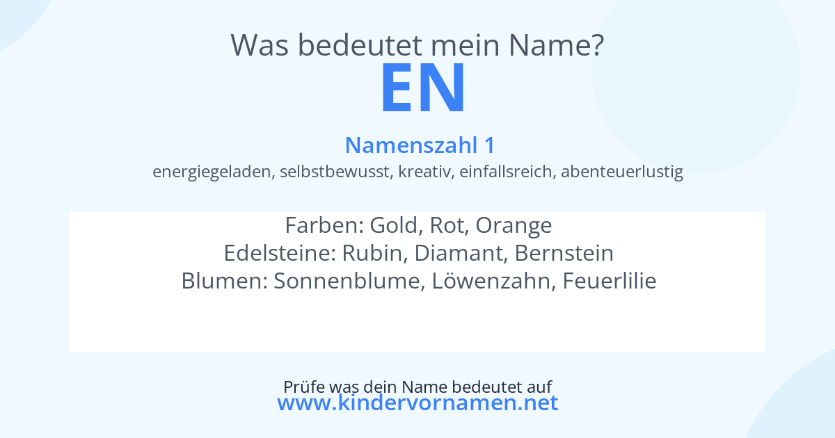 Was bedeutet der Name En?