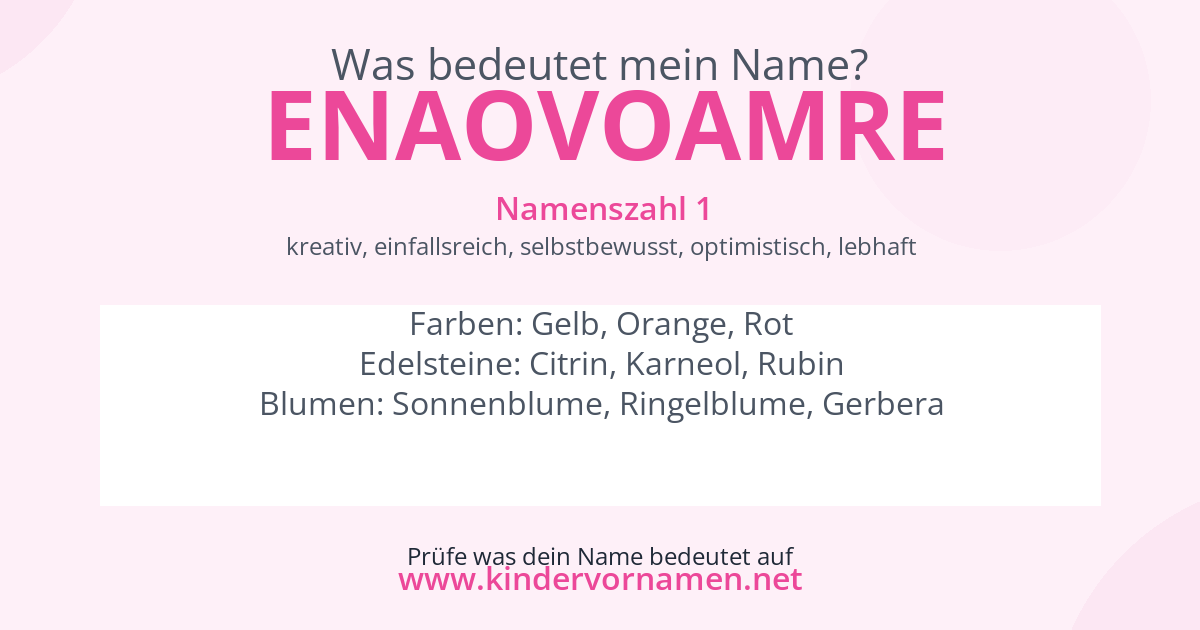 Was bedeutet der Name Enaovoamre?