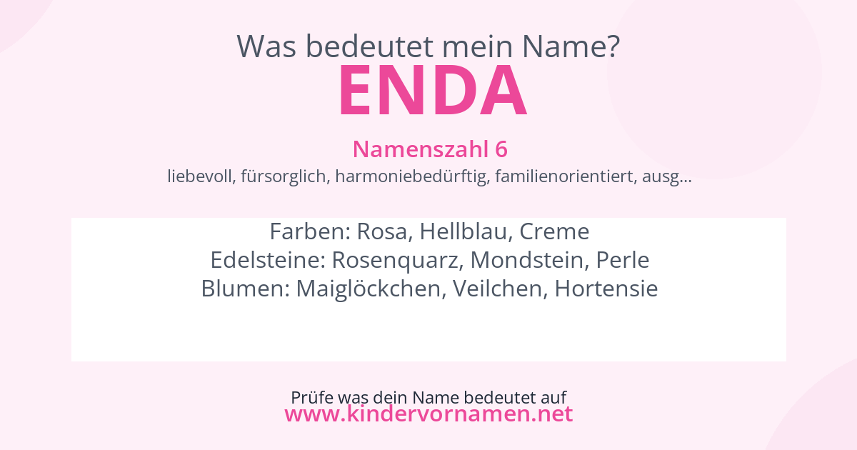 Was bedeutet der Name Enda?