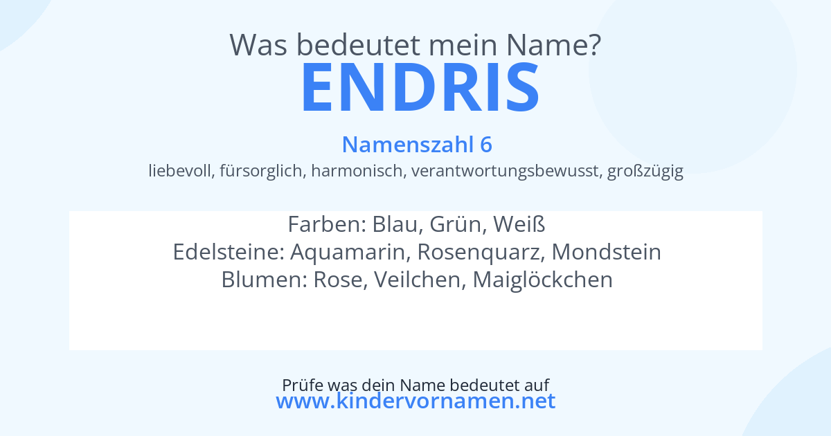 Was bedeutet der Name Endris?