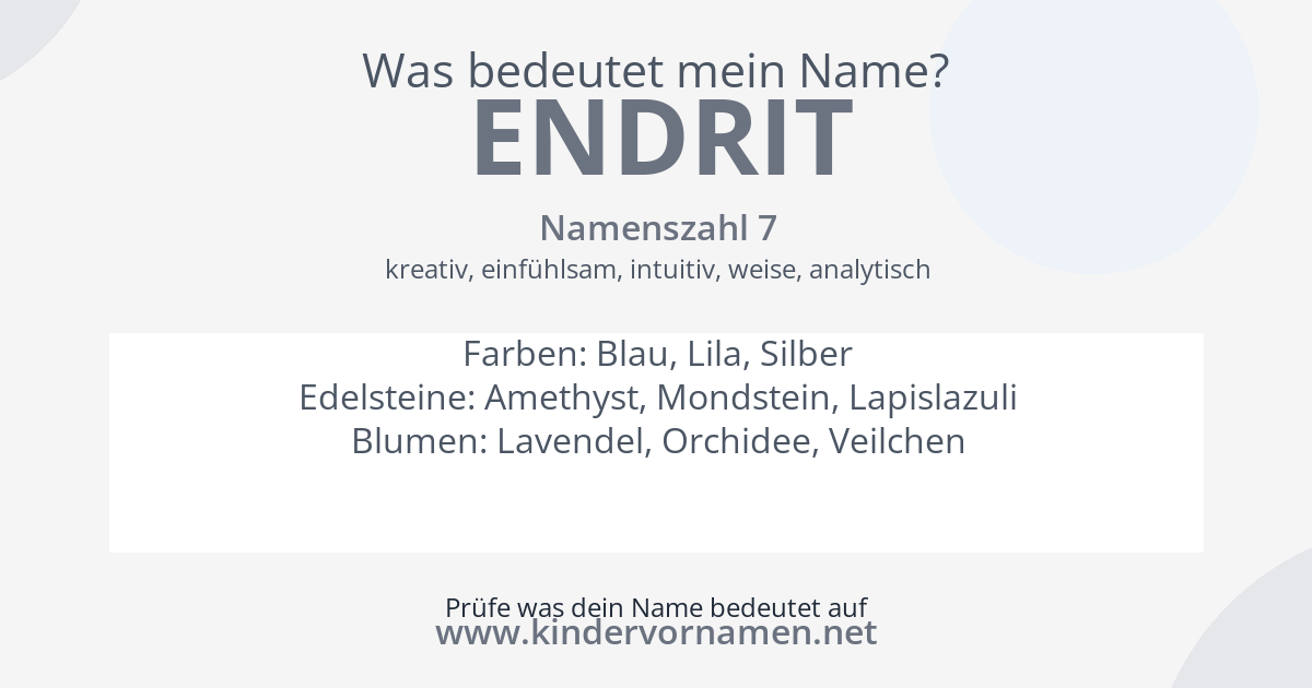 Was bedeutet der Name Endrit?