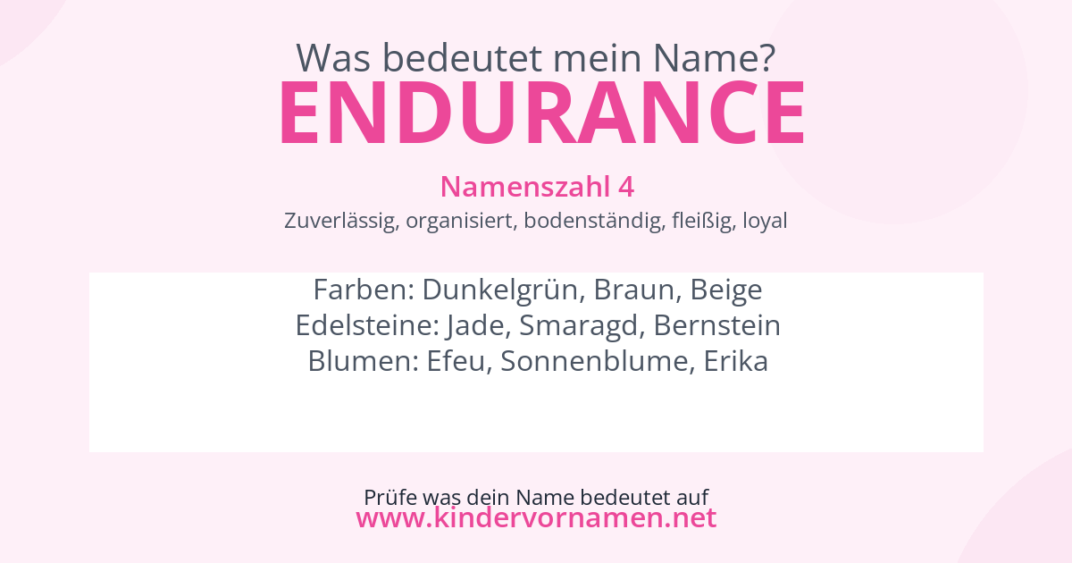 Was bedeutet der Name Endurance?