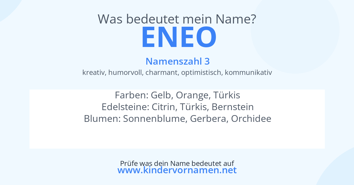 Was bedeutet der Name Eneo?