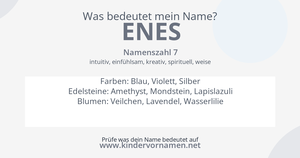 Was bedeutet der Name Enes?