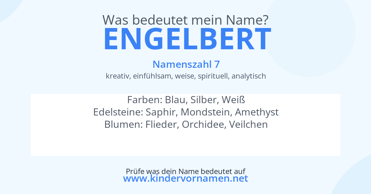 Was bedeutet der Name Engelbert?
