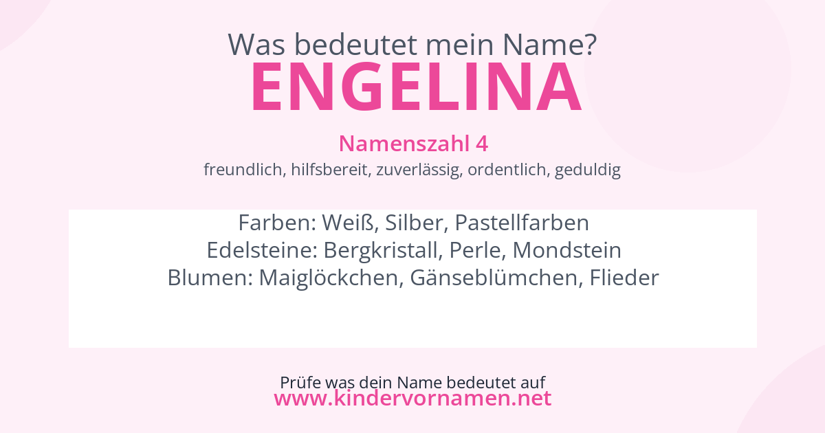 Was bedeutet der Name Engelina?