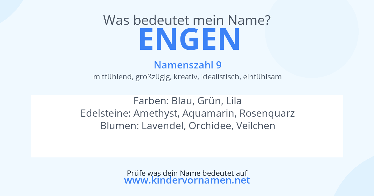 Was bedeutet der Name Engen?