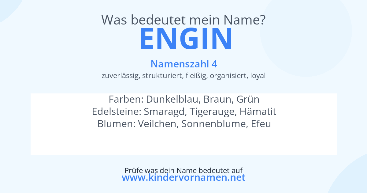 Was bedeutet der Name Engin?