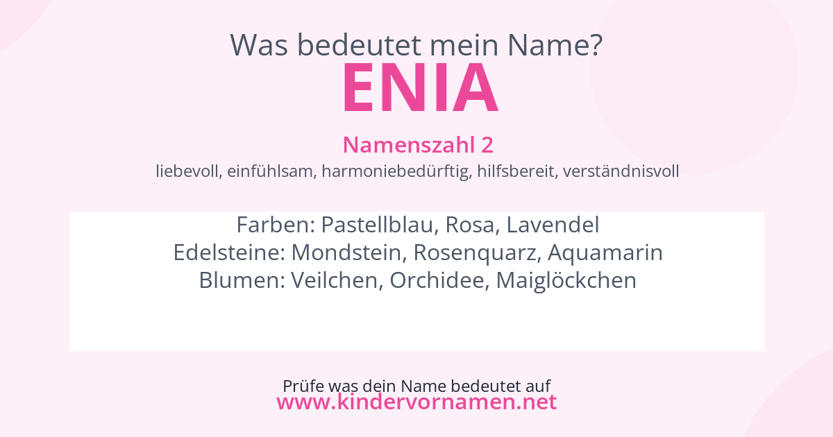 Was bedeutet der Name Enia?