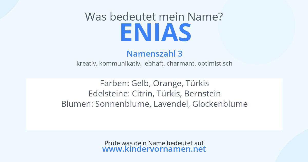 Was bedeutet der Name Enias?