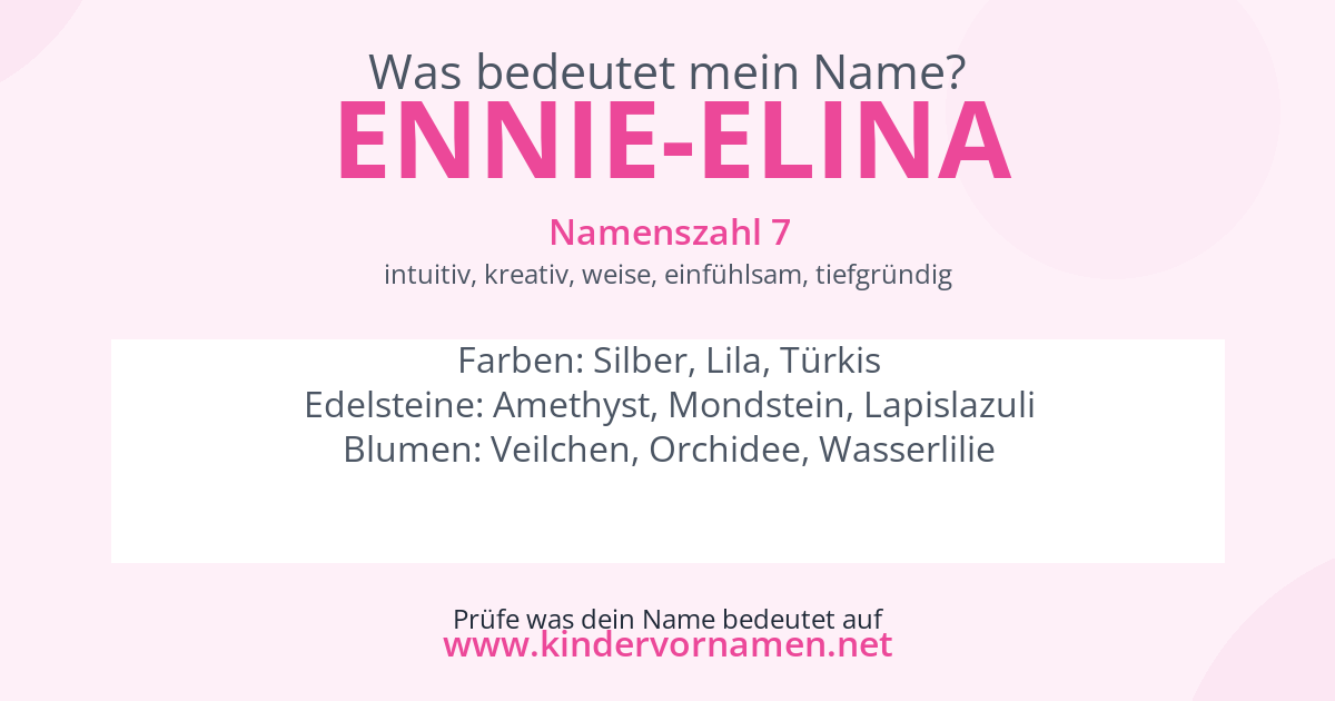 Was bedeutet der Name Ennie-Elina?