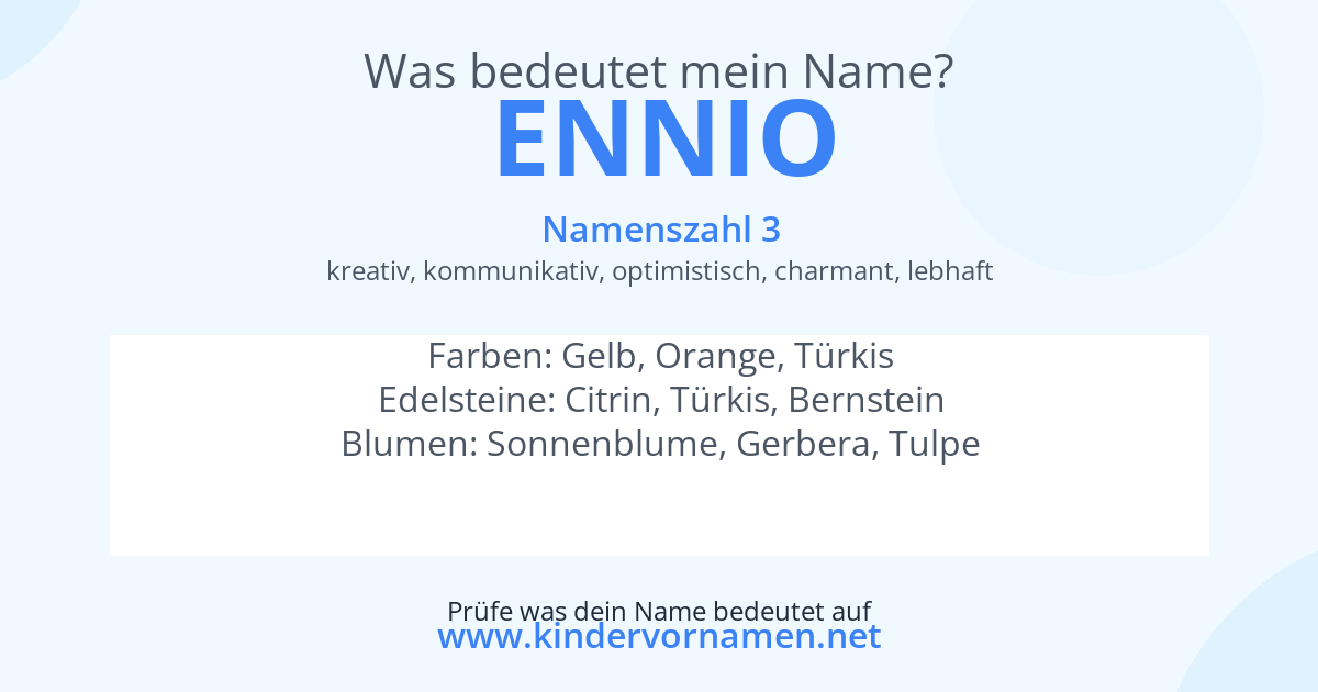 Was bedeutet der Name Ennio?