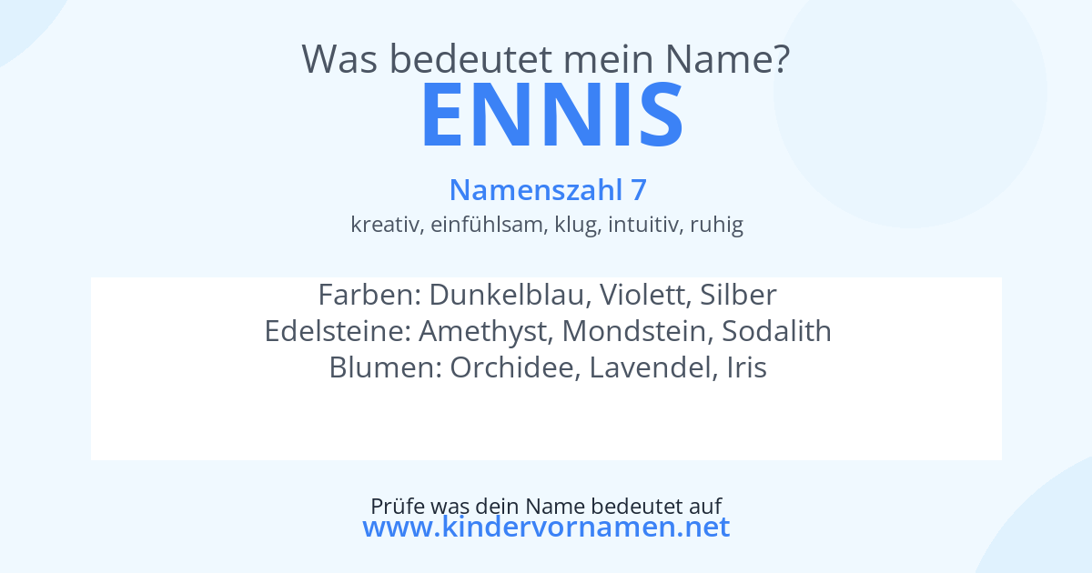 Was bedeutet der Name Ennis?
