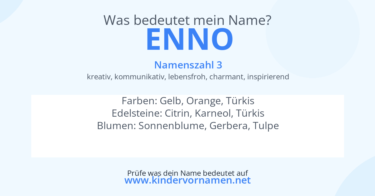 Was bedeutet der Name Enno?