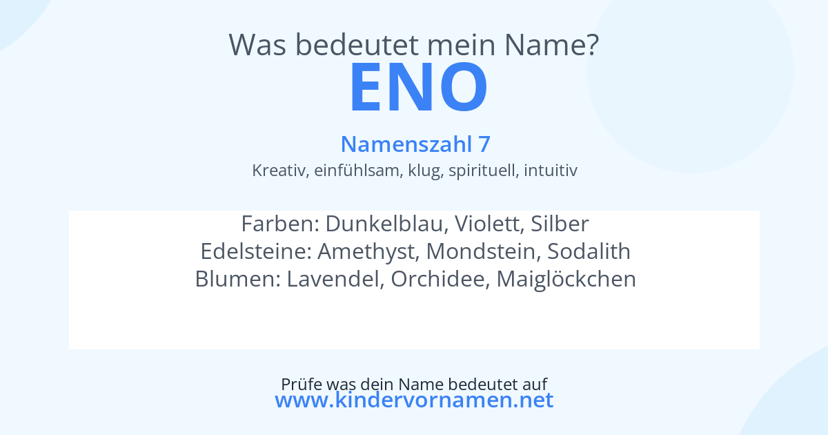 Was bedeutet der Name Eno?