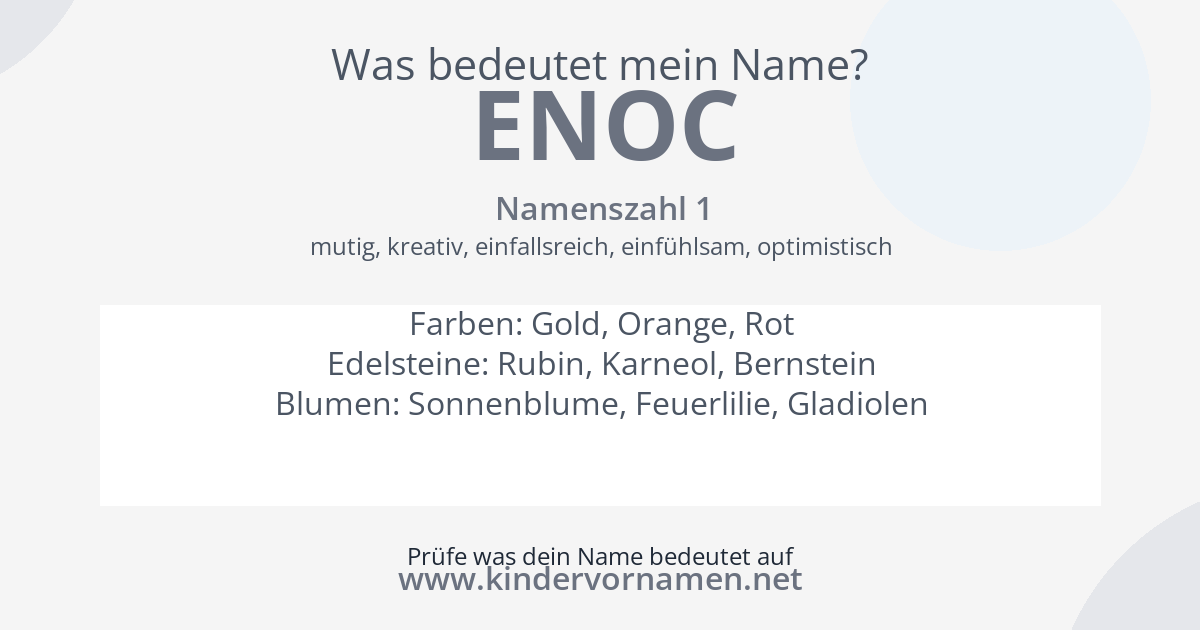 Was bedeutet der Name Enoc?