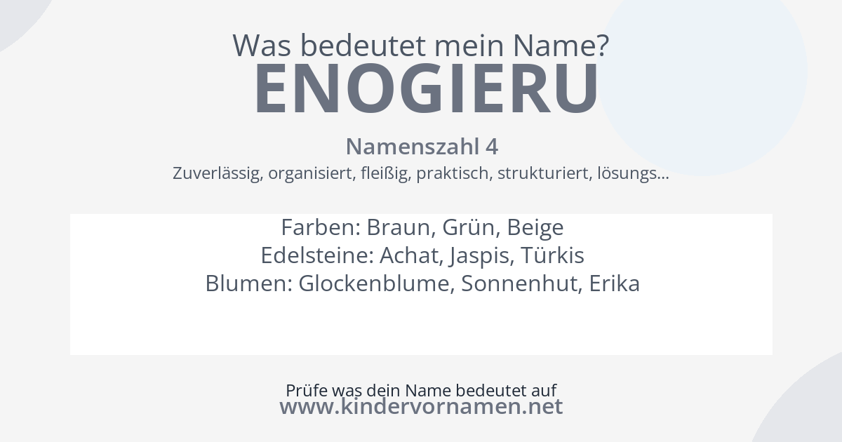 Was bedeutet der Name Enogieru?