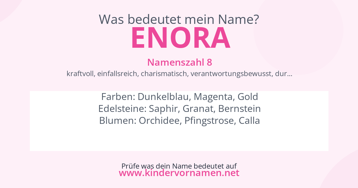 Was bedeutet der Name Enora?