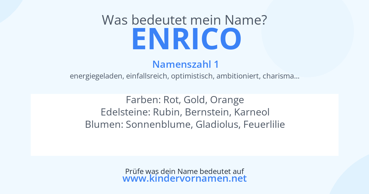 Was bedeutet der Name Enrico?
