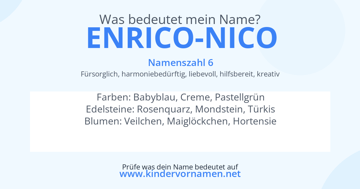 Was bedeutet der Name Enrico-Nico?