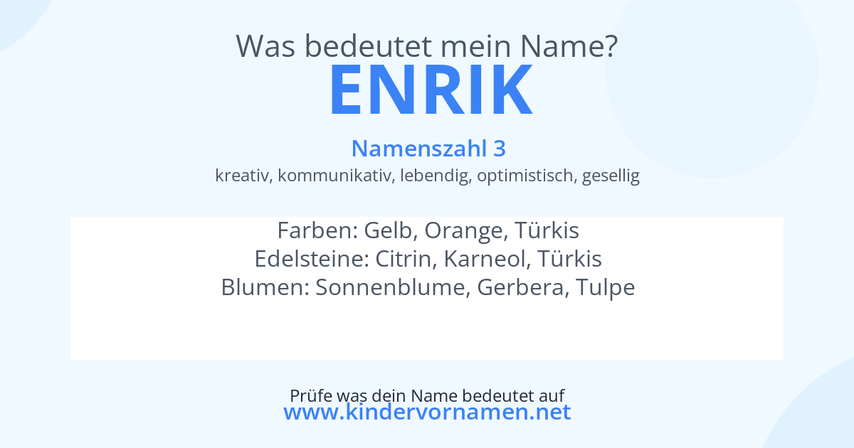 Was bedeutet der Name Enrik?