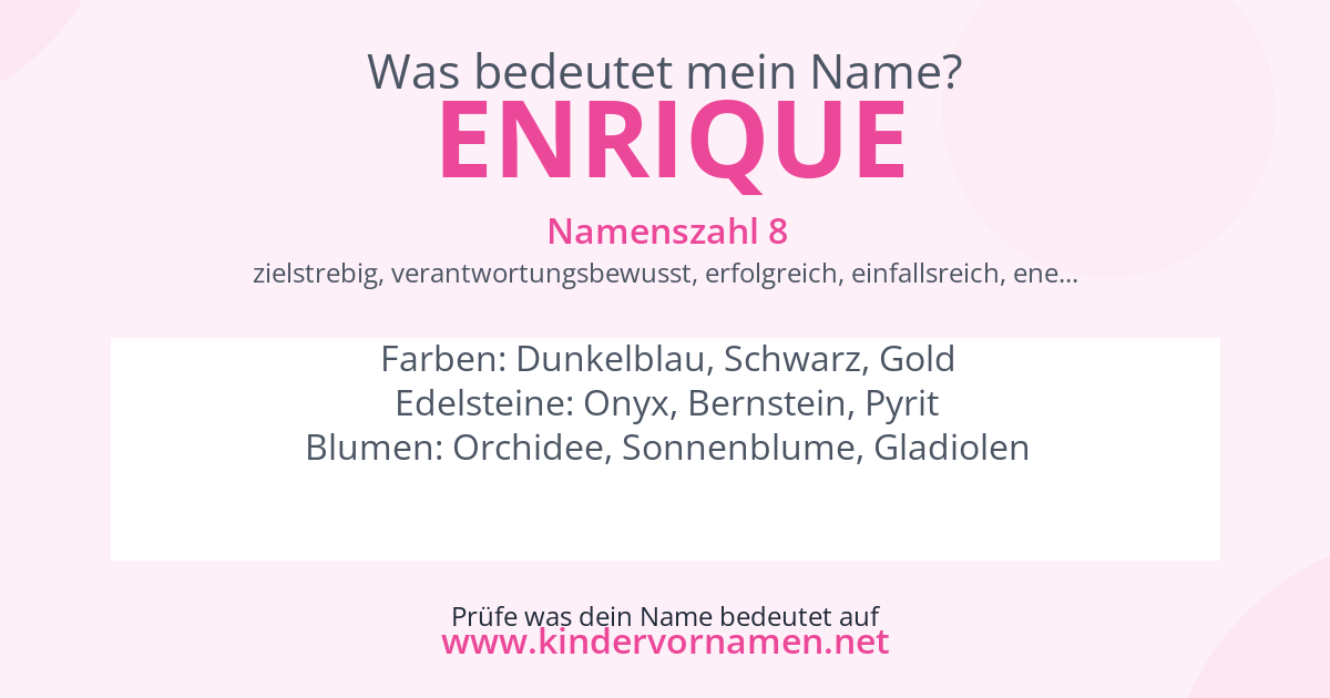 Was bedeutet der Name Enrique?