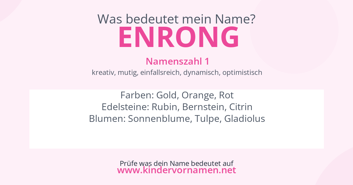 Was bedeutet der Name Enrong?