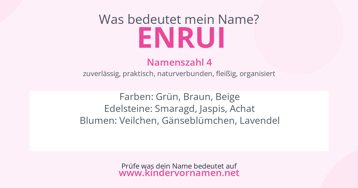 Was bedeutet der Name Enrui?